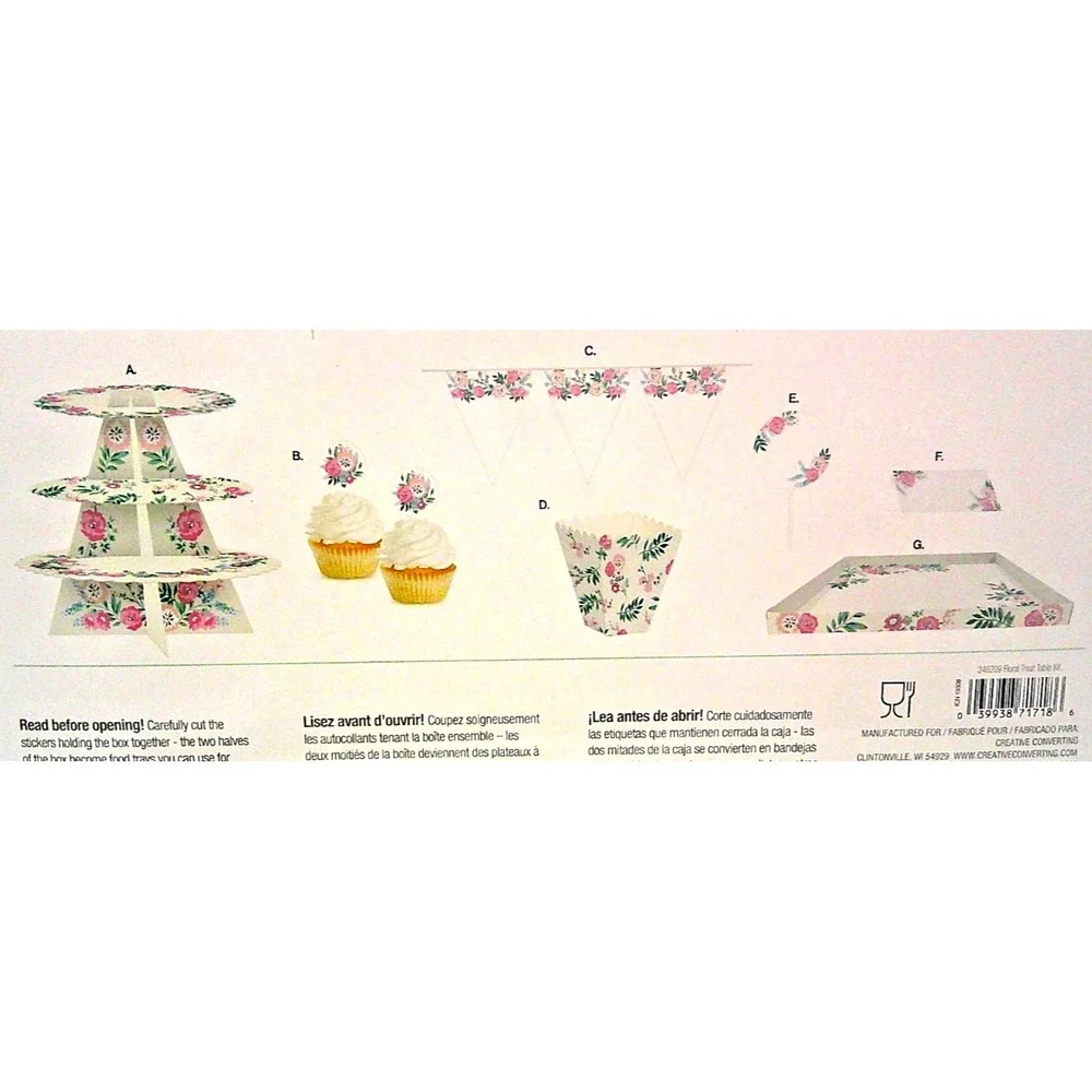 NEW‎ 27 PIECE TREAT TABLE KIT, FLORAL DESIGN